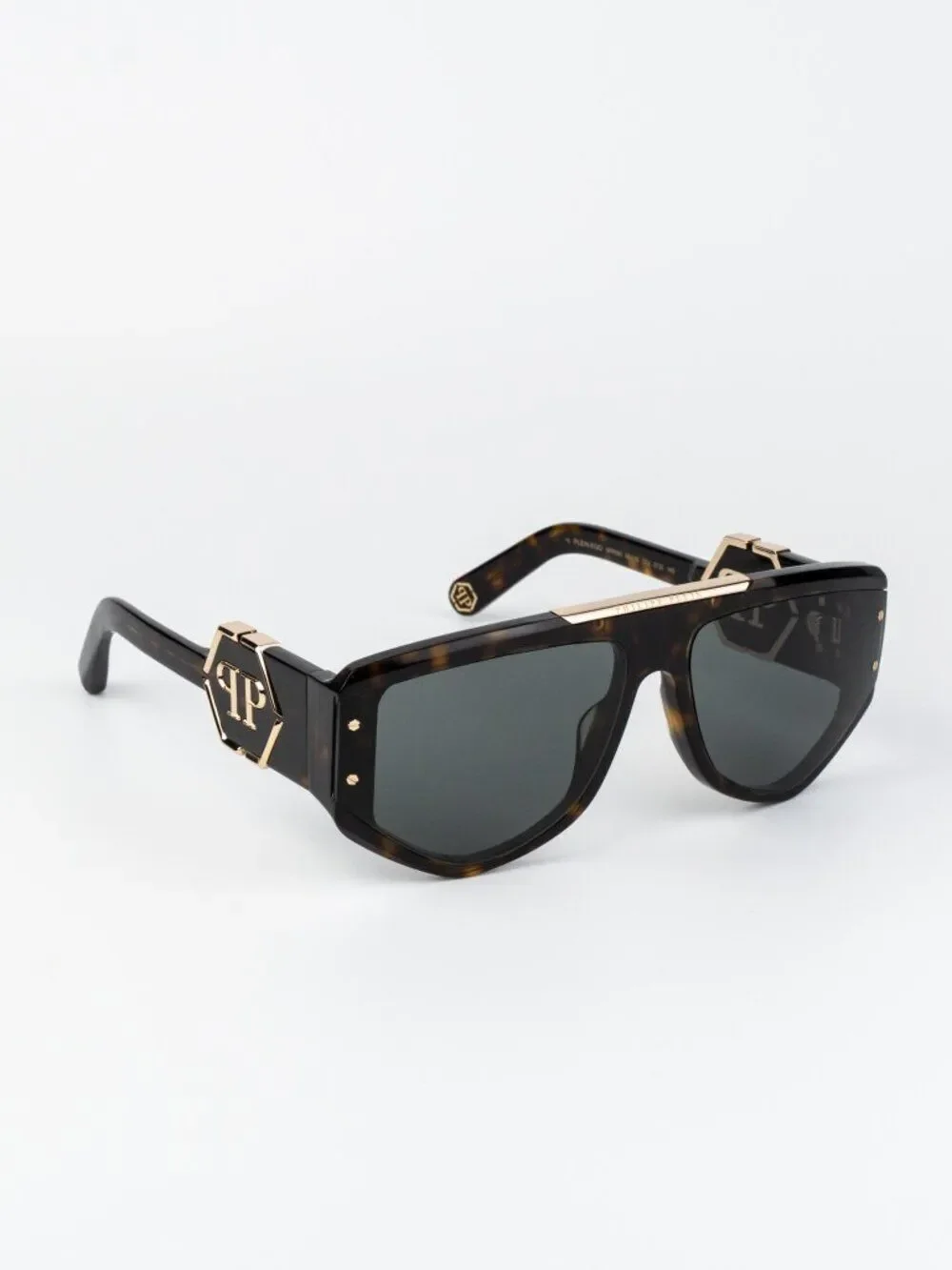 Philipp Plein Men Sunglasses Havana Green Mask SPP093M 0722 NEW AUTHENTIC